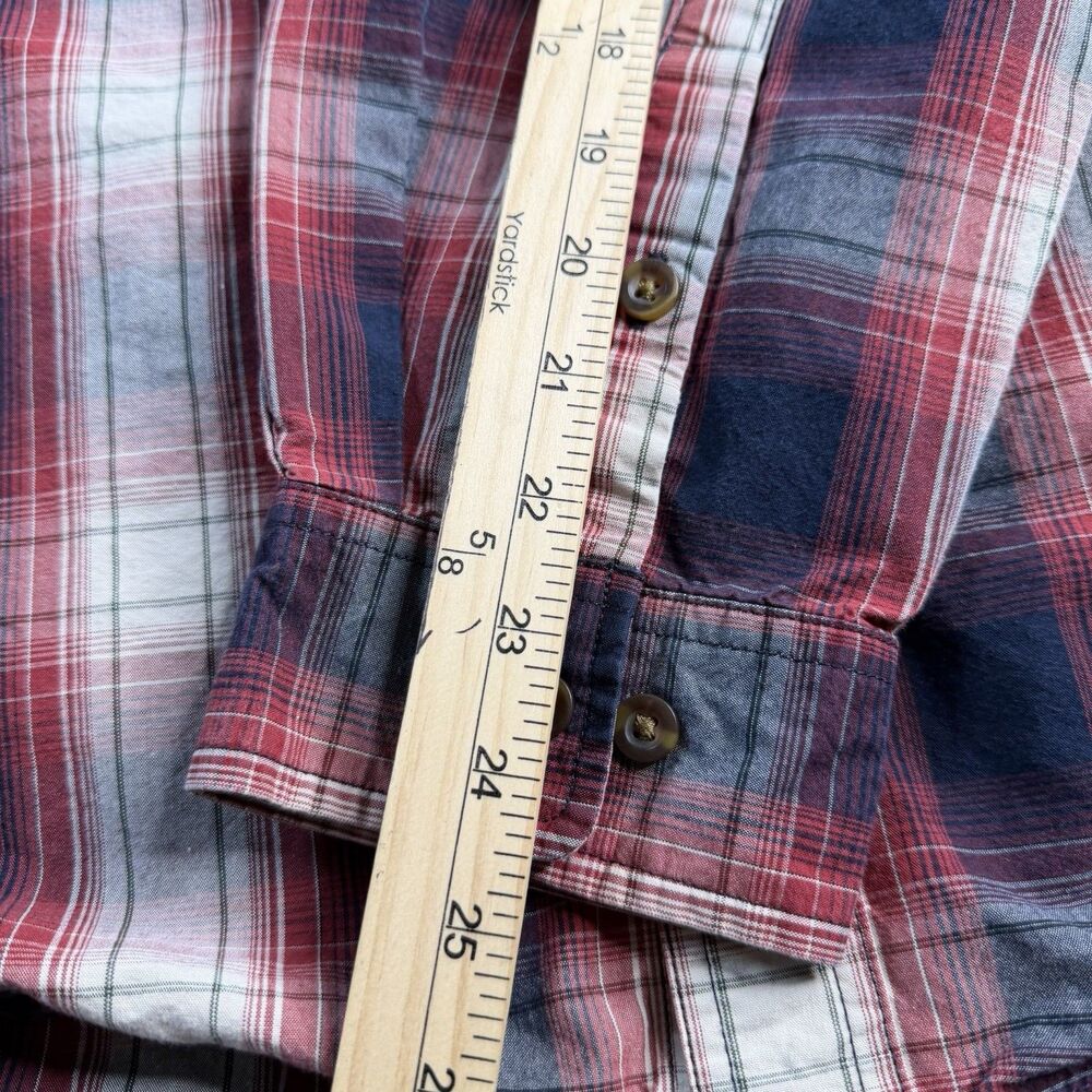 Carhartt Red Blue Plaid Shirt Mens XL Flannel Relaxed Fit Button Down Logo Y2K - Picture 9 of 15